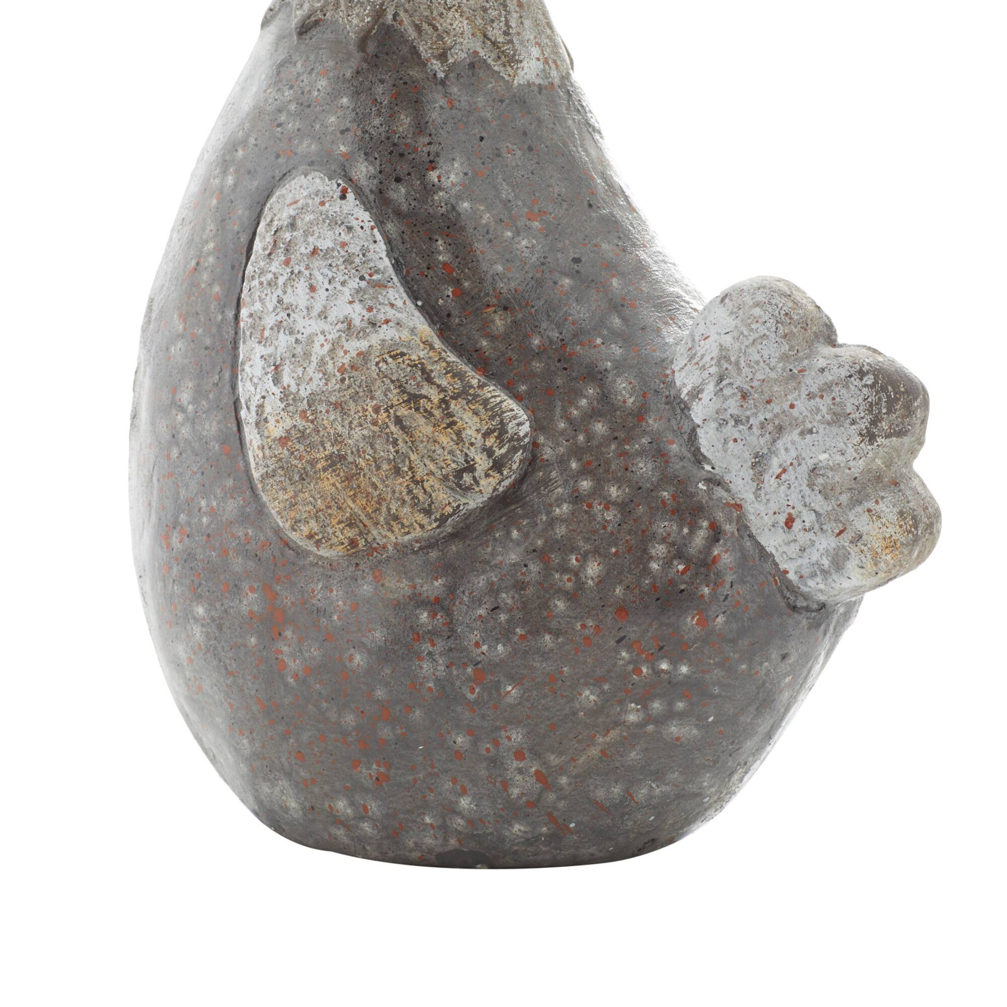 Grey Polystone Country Birds Garden Sculpture, 8" x 5" x 13"